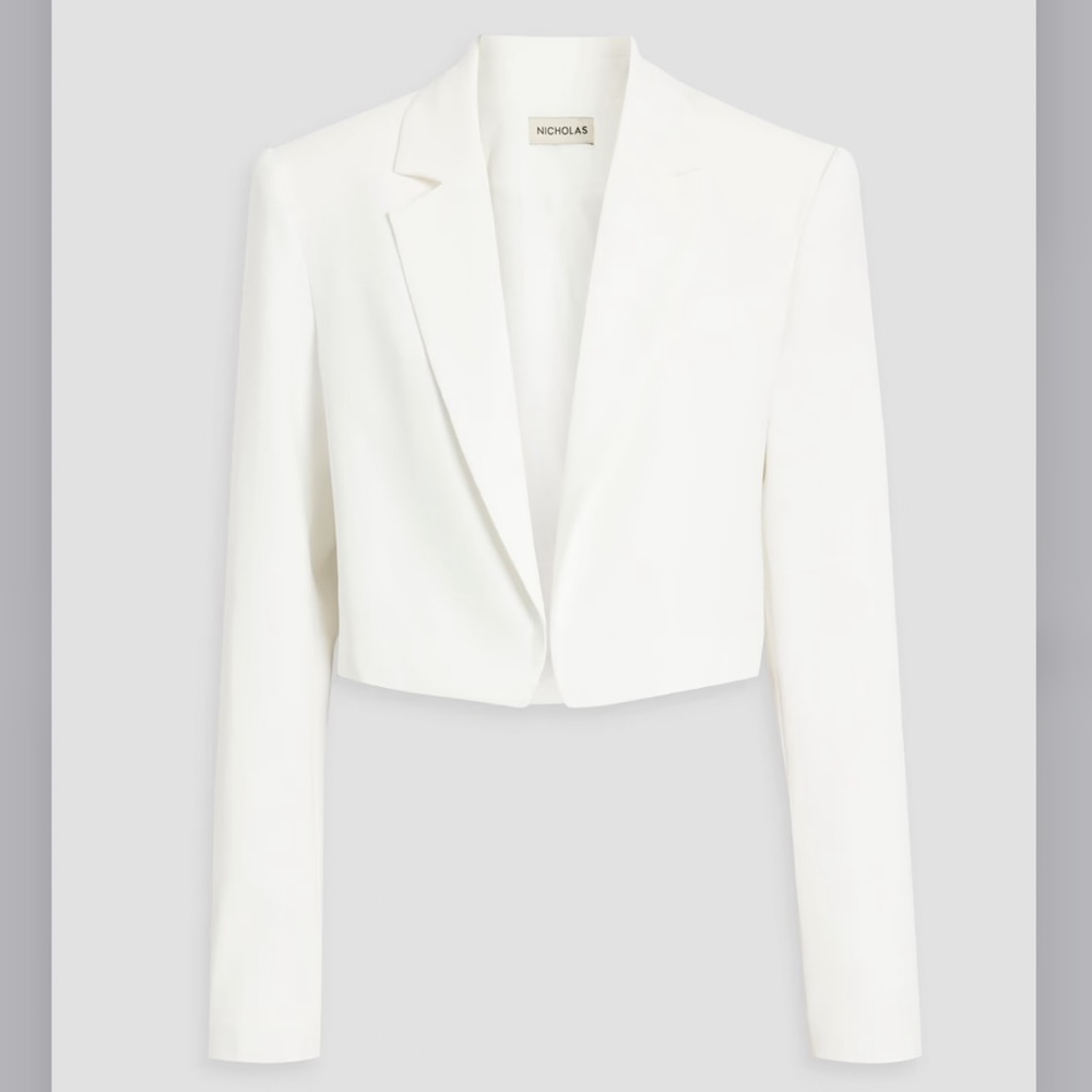 NWT Black Nicholas Aliza Cropped Open Blazer